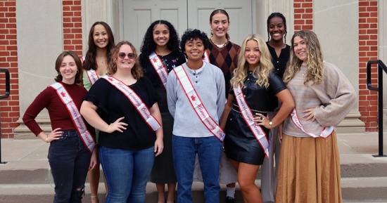Front row l to r: Lucy Reid, Maggie deFreese, Kalani Smile, Langley Riha and Rivers Bergen. Back Row l to r: Victoria Mallory, Grace Dow, Sophia Lee and Victoria Harris. Pictured separately: Jaedyn Adler.