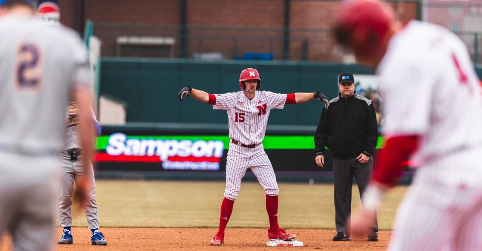 Carey Leads Huskers to 5-4 Win