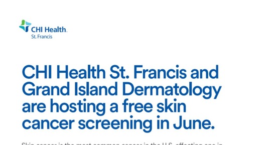 St. Francis hosting free skin cancer screening-June 4